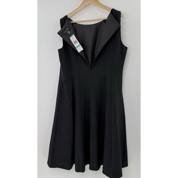 NWT Evan Picone Black Label A line Black Dress Wardrobe Staple Career Sz 16 - Picture 3 of 11